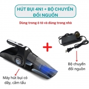 Máy hút bụi cầm tay đa năng kiêm Hút bụi,  Bơm Lốp, Đo Áp Suất Lốp, Đèn Pin Chiếu Sáng  4 trong 1 