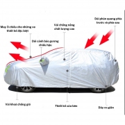 Bạt dù ô tô vải dù 4 lớp cao cấp tráng bạc
