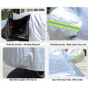 Bạt dù ô tô vải dù 4 lớp cao cấp tráng bạc
